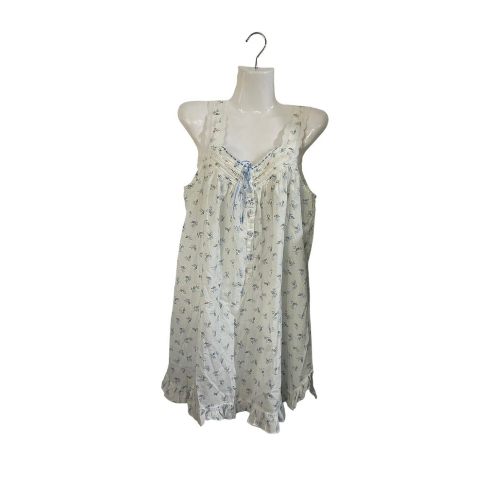Vintage Eileen West Sleeveless Floral Chemise Nightgown SZ M Sleepwear Pajamas